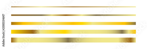 Golden Gradient Lines Elements Collection