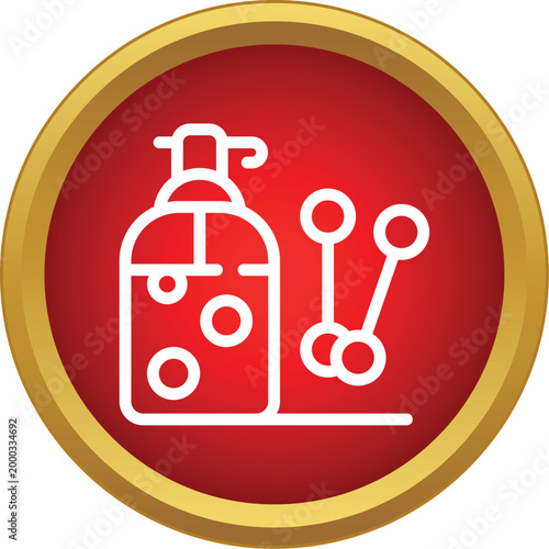 Hygiene products icon showing soap dispenser and cotton swabs