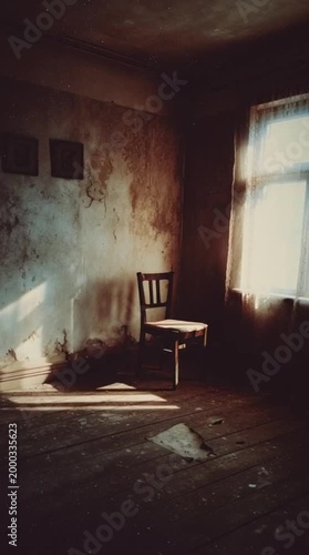 Vintage Abandoned Room with Creepy Nostalgic Horror Atmosphere