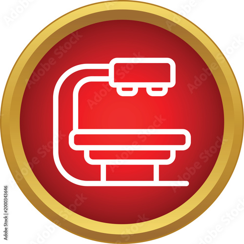 Mri scanner line art displaying medical diagnostics and healthcare technology