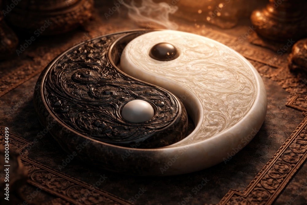 Fototapeta premium Yin and Yang Symbol Representing Complementary Dualism in Ancient Chinese Philosophy