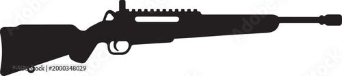 Modern Sniper Rifle Silhouette - Tactical Bolt Action Gun Vector Graphic