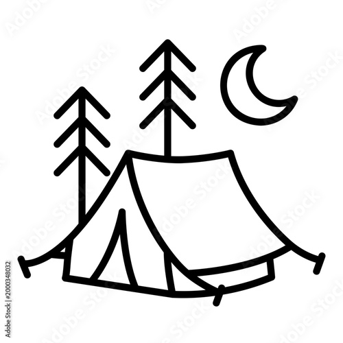Camping icon symbolizing outdoor activities, tents, and nature stays.