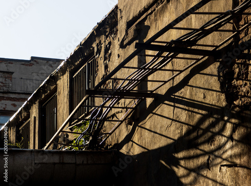 old building with old wires.