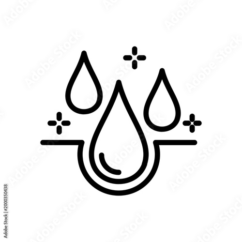 Moisture line icon, moisturizing cream skincare sign for cosmetics packaging. vector illustration on white background