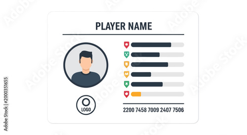 A digital player profile card template.