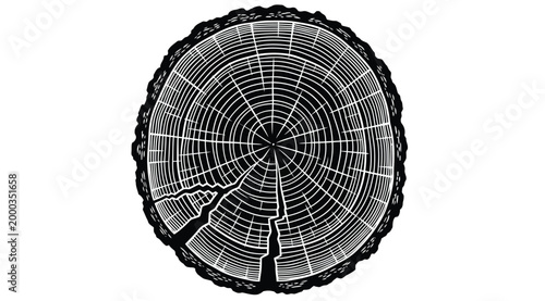 Cross section of a tree trunk with annual rings