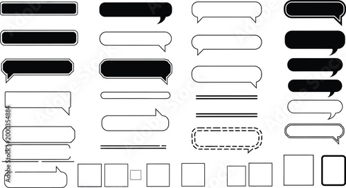 Set of modern speech bubble conversation icons isolated on white background, Vector