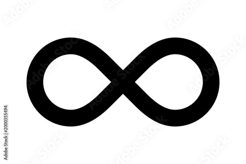 Valokuva Black Infinity symbol isolated. Vector
