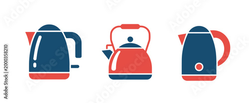 Graphic illustrations feature various types of kettles including electric and traditional stovetop models