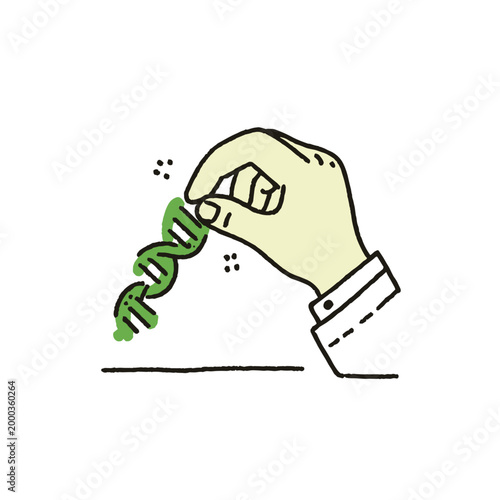 Hand Interacting with Textured DNA Puzzle Representing Epigenetics