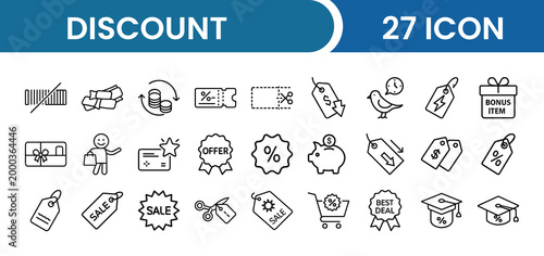 Discount Icon Pack – [Number] Sale, Offer, Promotion, Voucher, Coupon, Price Reduction Vector Icons