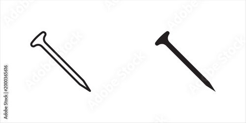 scratch resistance icon set, nail symbol, flat vector illustration on a white background