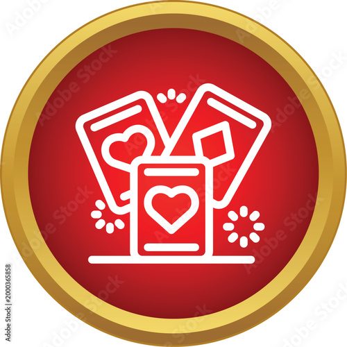 Playing cards with hearts and a diamond symbol representing a game of chance