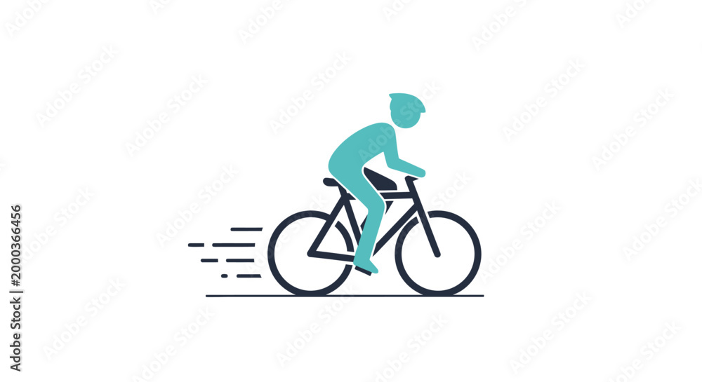 Obraz premium Cyclist riding a bicycle quickly outdoors.