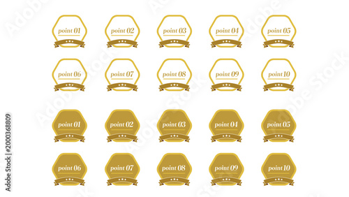 ポイント表示用ゴールドバッジアイコンセット｜POINT01〜10・ラベル・ランキング・装飾フレーム（Point badge icon set 01-10）：ポイント２_05