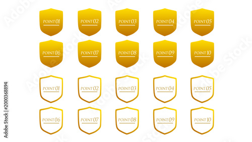 ポイント表示用ゴールドバッジアイコンセット｜POINT01〜10・ラベル・ランキング・装飾フレーム（Point badge icon set 01-10）：ポイント２_07