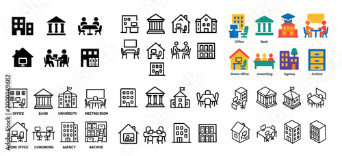 Office and building icons collection
