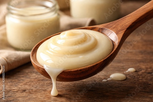 Fresh condensed milk portio...
