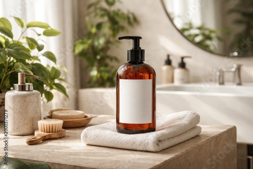 Elegant bathroom setup disp...