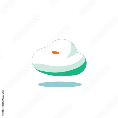 Puffy Tactile UI Button with Soft Texture in Minimalist Style