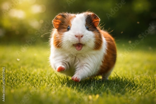 Cheerful guinea pig running...