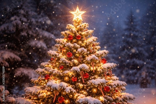 Joyful Christmas tree featu...