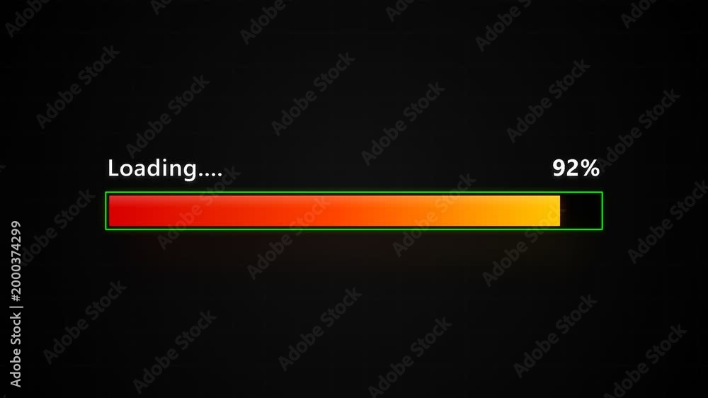 Digital progress bar simulation visually depicts the loading process ...