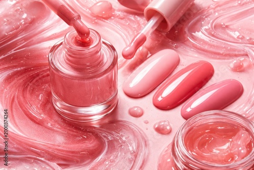 Glossy pink liquid blush an...