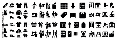 Fashion and tailoring icons collection