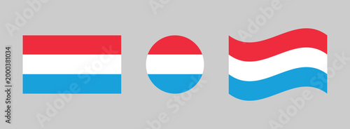 Luxembourg national flags: rectangle circle waving with grand duchy luxembourg national official patriotism patriotic sovereignty government horizontal identity