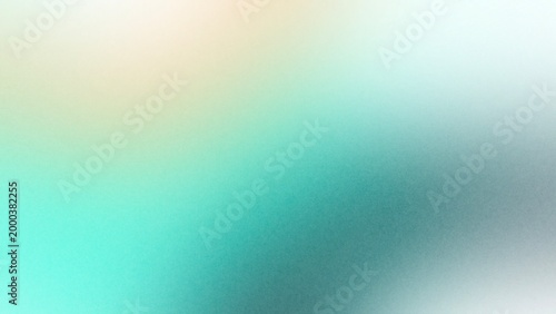 Bright Turquoise and White Soft Grainy Gradient Background for Modern with Grainy Noise Texture