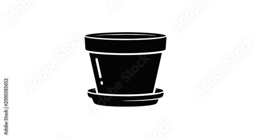 Black flower pot icon.