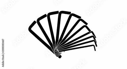 Black folding fan accessory.