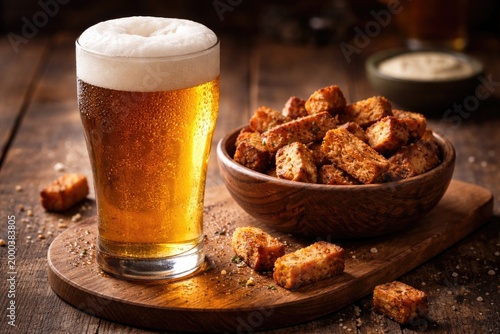Lager beer glass accompanie...
