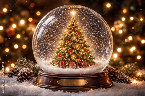 Decorated evergreen tree co...