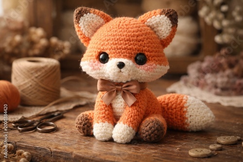 Charming fox amigurumi sitt...