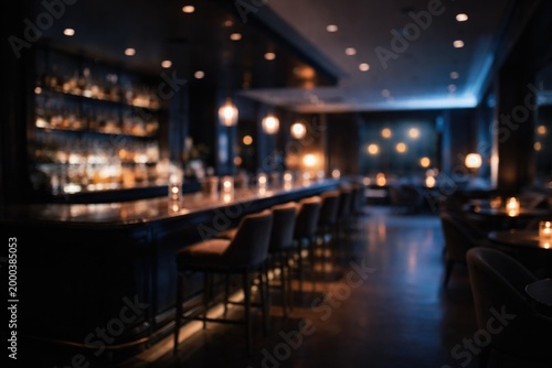 Cinematic blurred hotel bar...