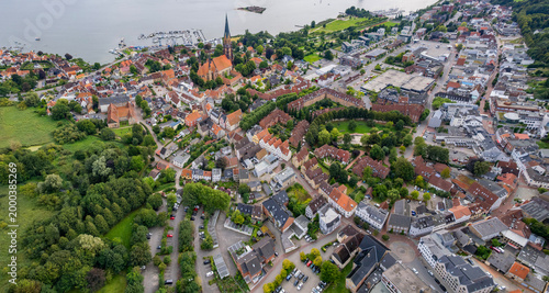Photos Aerial view around the old town of the city Schleswig, 24837 in north Germany on