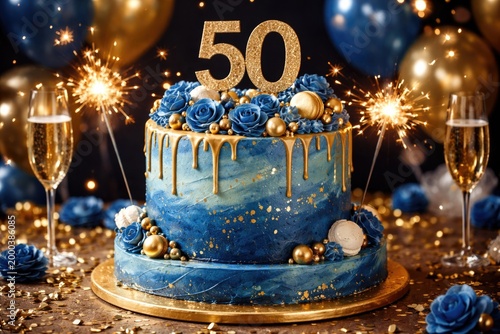 Golden fifty themed birthda...