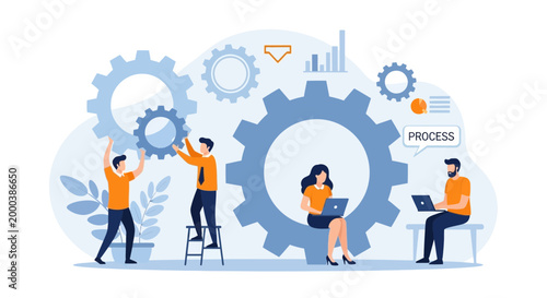 Business Process Management and Team Collaboration Illustration