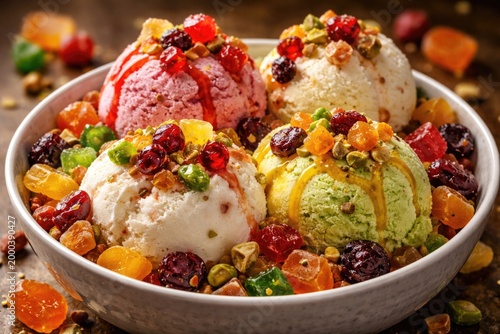 Delicious ice cream scoops ...