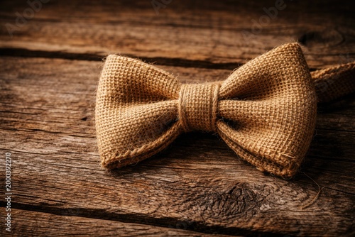 Hand sewn burlap bow tie se...