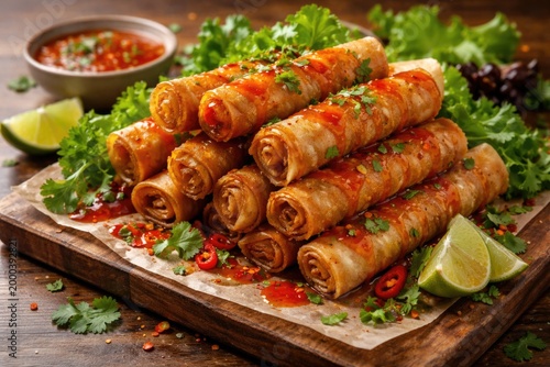 Crispy Lumpia Snacks with S...