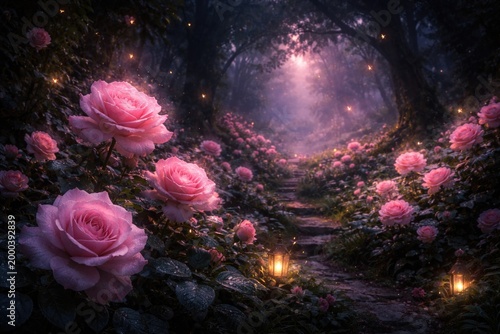 Dreamlike garden backdrop h...