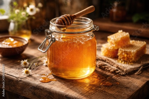 Glass jar filled with sweet...