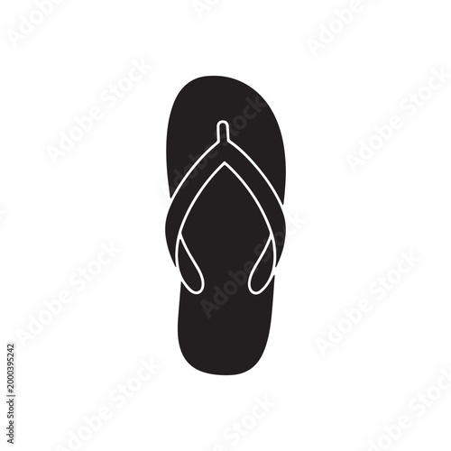 Flip flop silhouette icon vector flat design