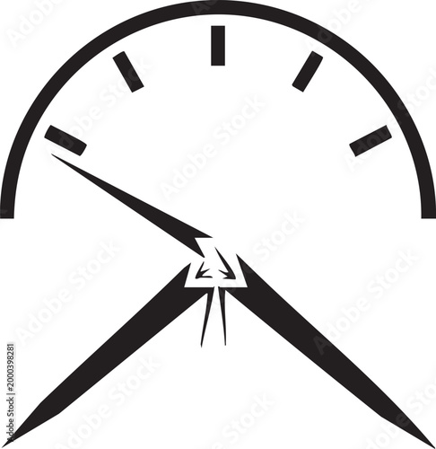 Abstract minimalist clock face icon representing time with deadline