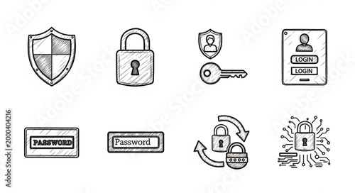Security Icons Collection for Digital Protection and Access Control.