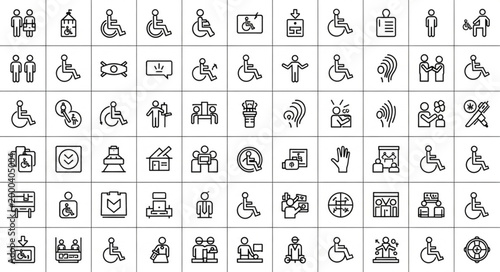 Collection of accessibility and people icons.